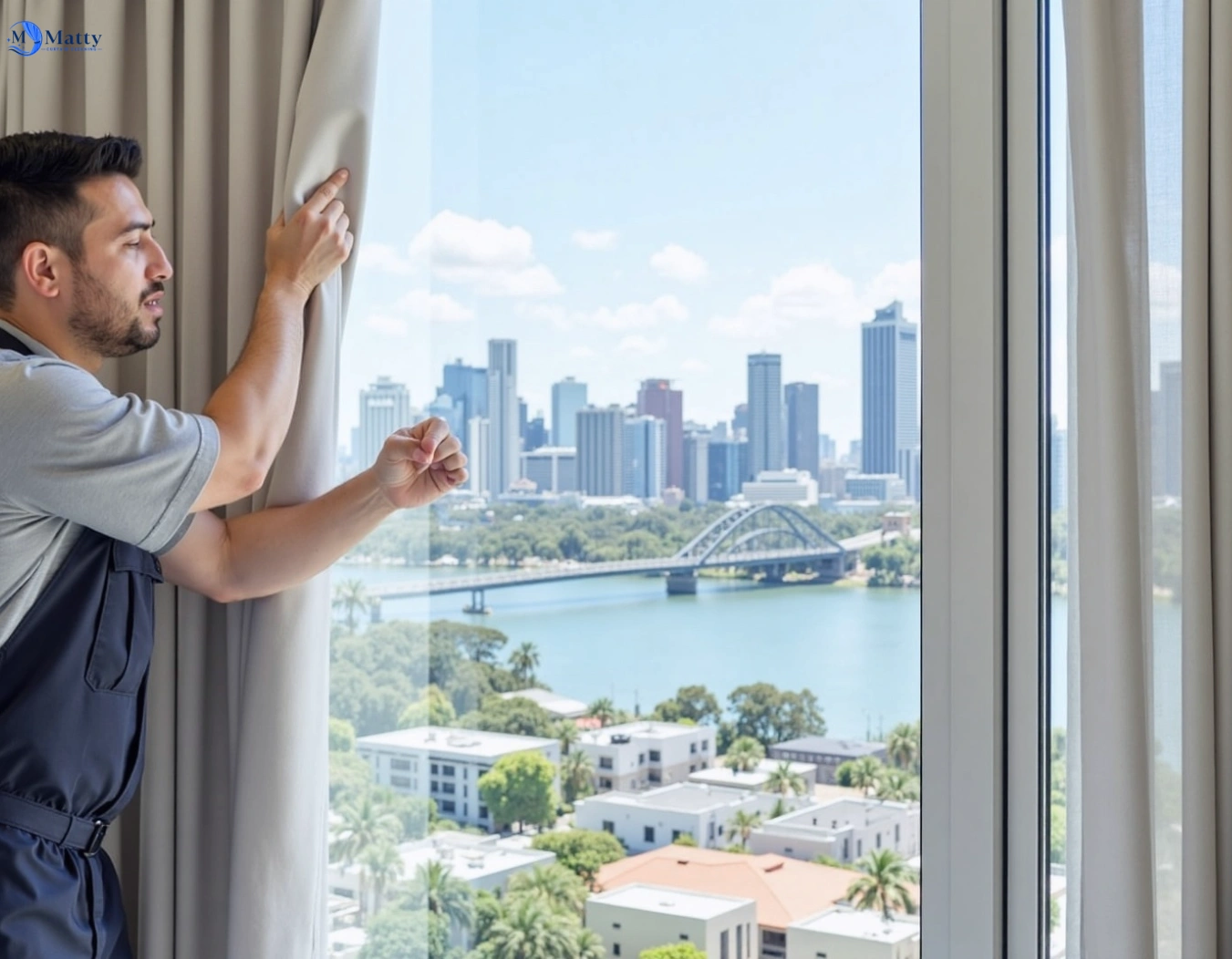 Professional curtain steam cleaning service labrador QLD by Matty Curtain Cleaning